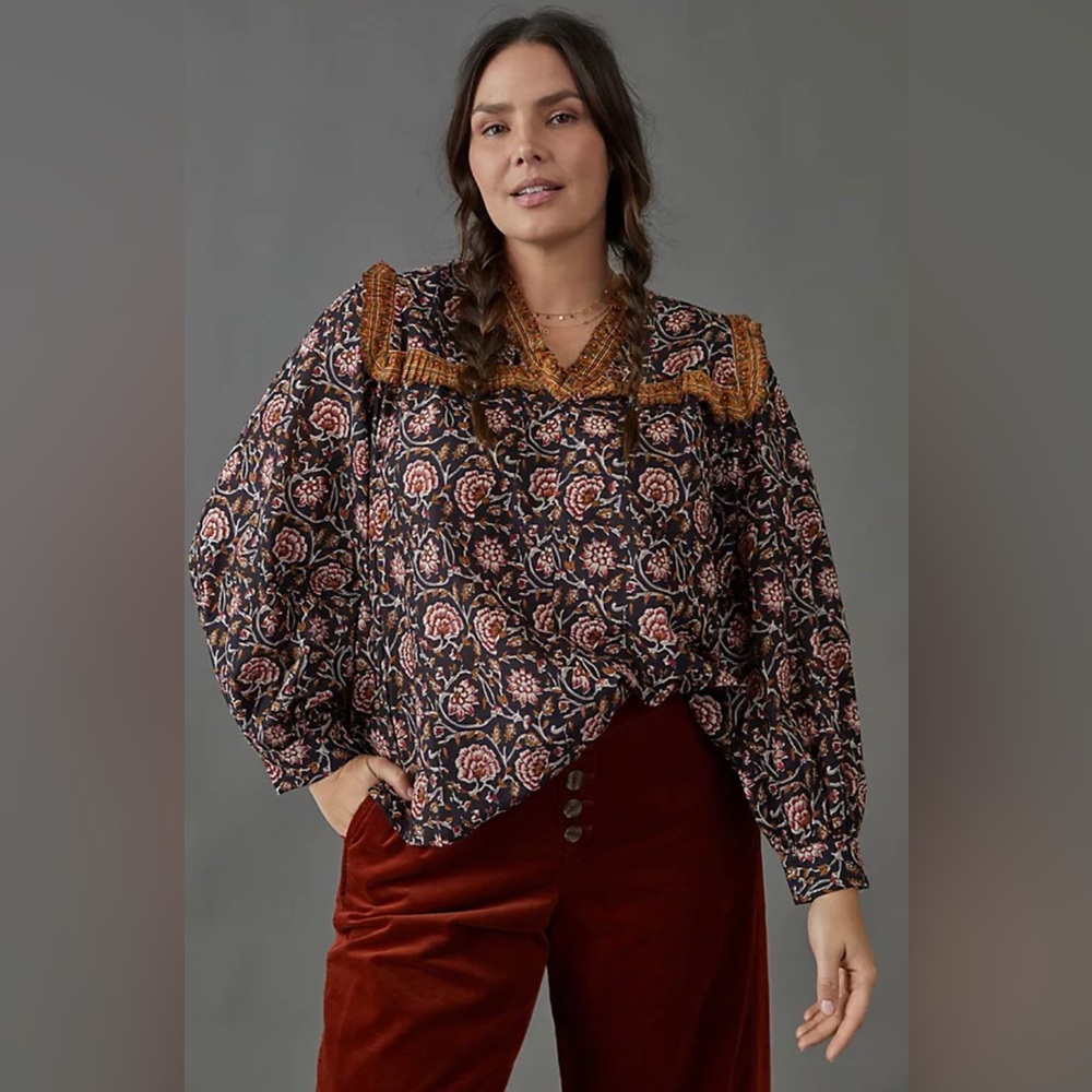🖤Othilia Sera Floral Ruffled Blouse